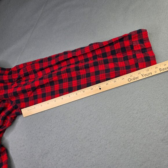 Cato Shirt Woman Plus 22-24W Red Black Plaid Contrasting Gray Trim Casual Layer - Picture 11 of 12